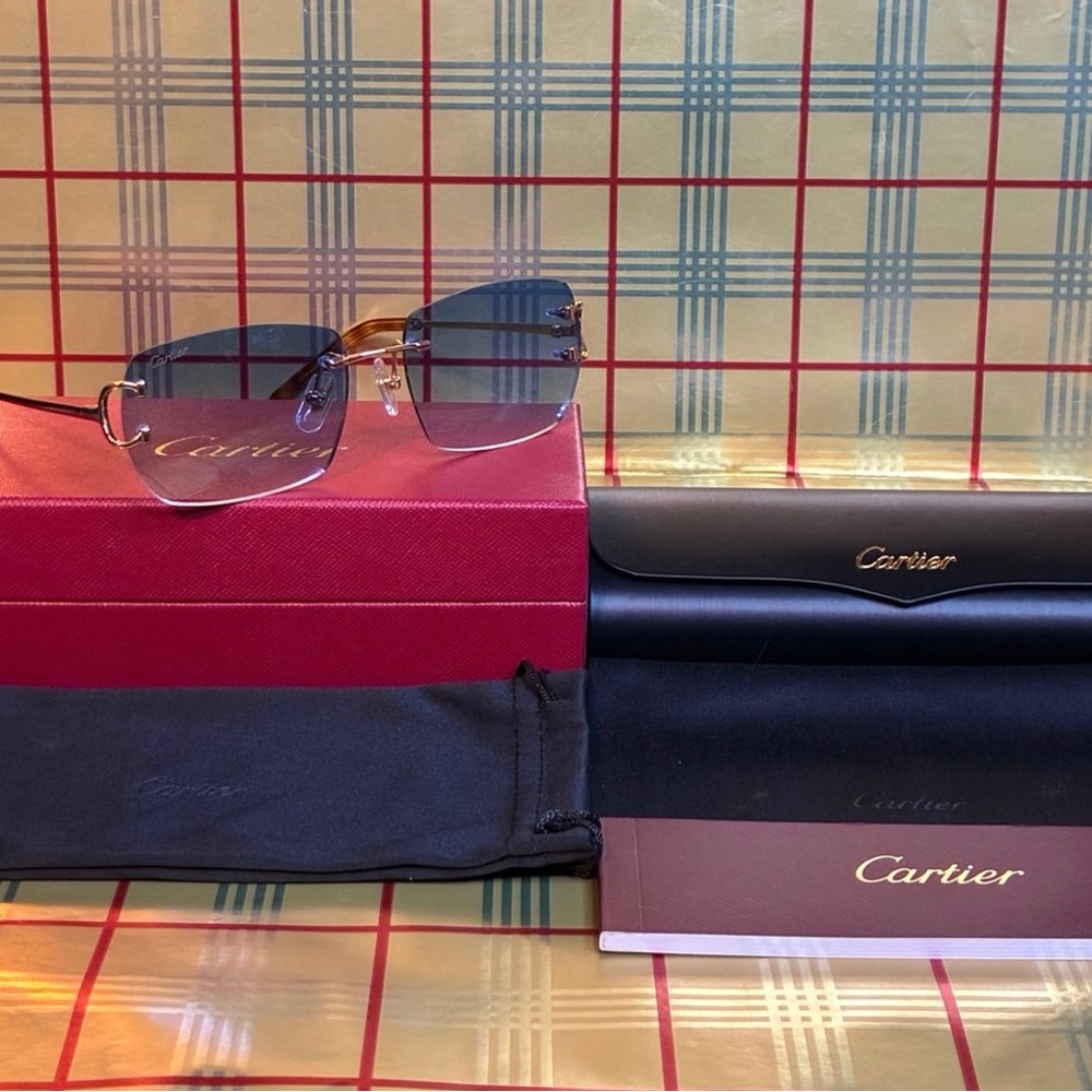 Cartier Unisex Big C Rimless Sunglasses